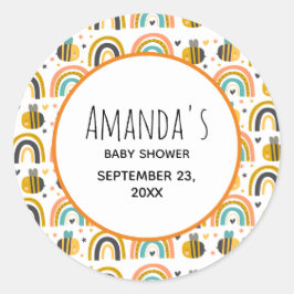 Adesivo Bumble Bee e Chá de fraldas de padrões do Rainbows