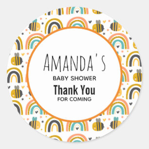 Adesivo Bumble Bee e Chá de fraldas de padrões do Rainbows