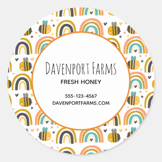 Adesivo Bumble Bee e Rainbows Padrão Comercial (Frente)