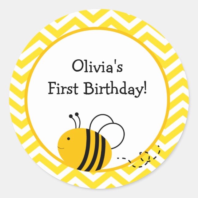 Adesivo Bumble Bee Favor Stickers (Frente)