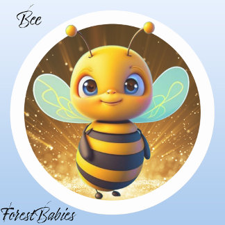 Adesivo Bumble Bee 🐝 Gráfico de Cartoon Animal de Mel Bon