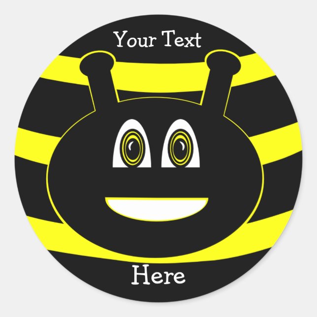Adesivo Bumble Bee Insetos Feliz Smile Stickers (Frente)