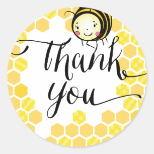 Adesivo Bumble Bee Round Favor Sticker