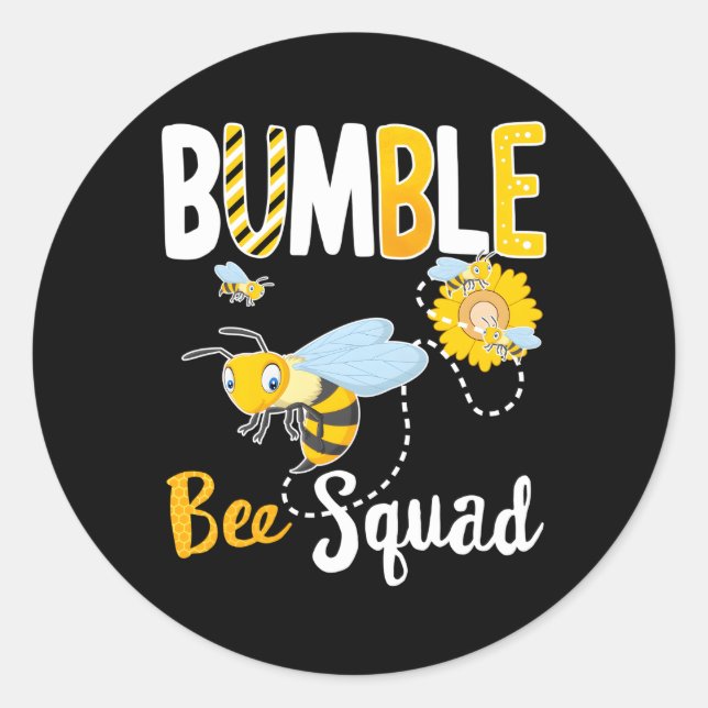 Adesivo Bumble Bee Squad Team Beekeeper Obrigado (Frente)