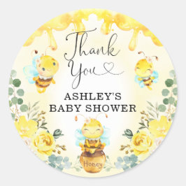 Adesivo Bumble Bumble Bee Honey Floral Chá de fraldas Favo