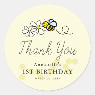 Adesivo Bumble/Honey Bee Qualquer Aniversário De Idade Ob