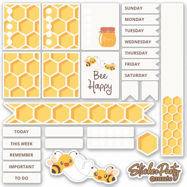 Adesivo Bumblebee Bumblebee Honeycomb Planner Stickers (Frente)