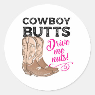 Adesivo Bumbuns De Cowboy Levam-Me Loucos Para Cowgirl Oci