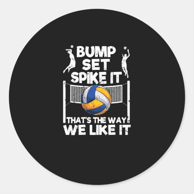 Adesivo Bump Set Spike It Funny Volleyball Player (Frente)