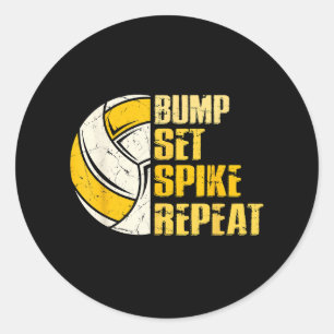 Adesivo Bump Set Spike Repete Voleibol Engraçado