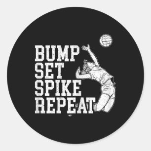 Adesivo Bump Set Spike Repita Treinador de Jogador de Vole