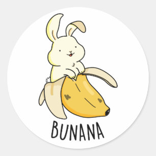 Adesivo Bunana Cute Bunny Em Um Canhão De Banana