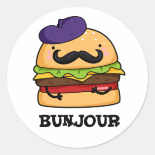 Adesivo Bunjour Funny French Burger Bun Pun