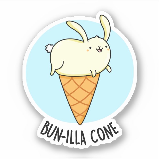 Adesivo Bunnilla Cone Funny Bunny Vanilla Sorvete (Frente)