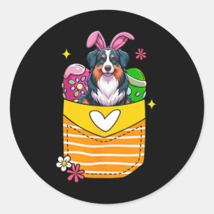 Adesivo Bunny Australian Shepherd Ovos de Chocolate de Pás