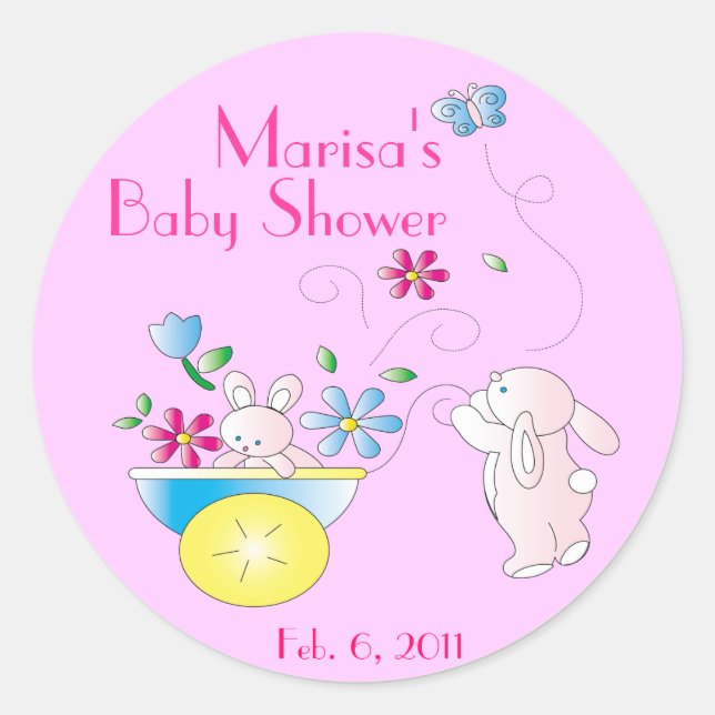 Adesivo Bunny Baby Personalizado Chá de fraldas Stickers (Frente)