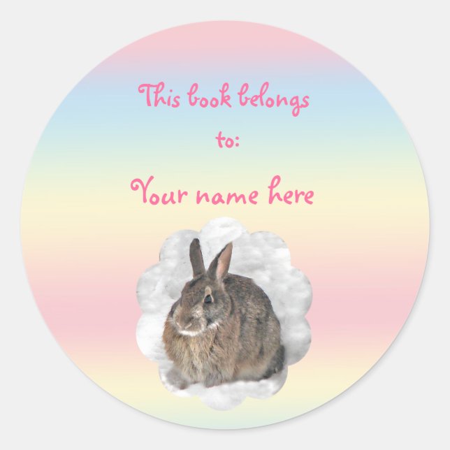Adesivo Bunny Bookplate (Frente)