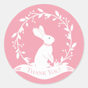 Adesivo Bunny Chá de fraldas Obrigado Favor Sticker