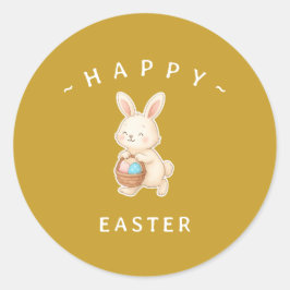 Adesivo Bunny Happy Easter Round Stickers
