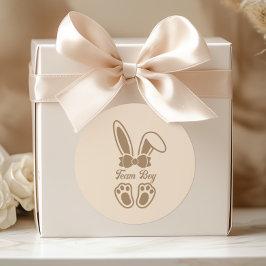 Adesivo Bunny Light Beige Gender Reveal Team Boy
