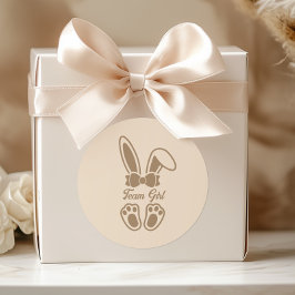 Adesivo Bunny Light Beige Gender Reveal Team Girl