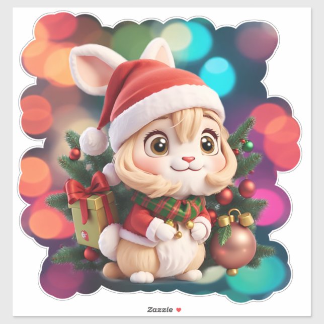 Adesivo Bunny Natal (Folha)