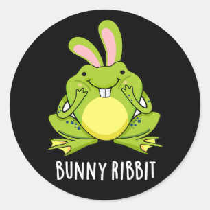 Adesivo Bunny Ribbit Engraçado Sapo Coelho Pun Escuro BG
