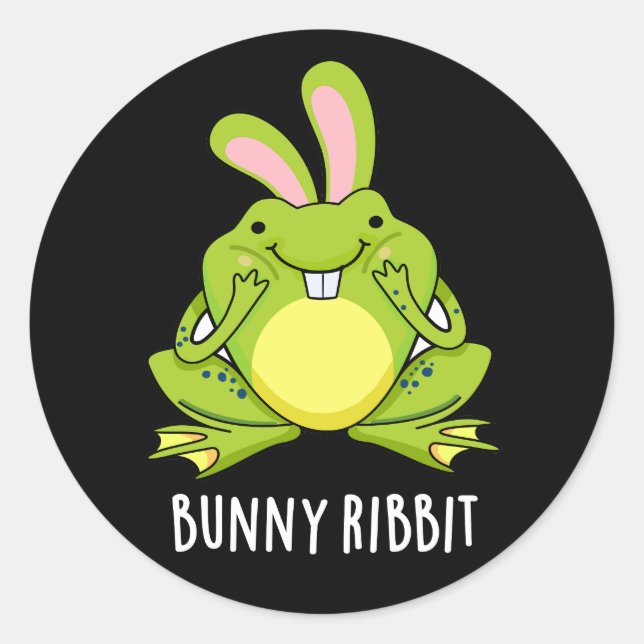 Adesivo Bunny Ribbit Engraçado Sapo Coelho Pun Escuro BG (Frente)