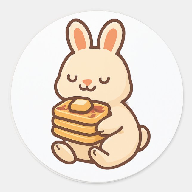 Adesivo Bunny With Waffles – Cute Animal Sticker (Frente)
