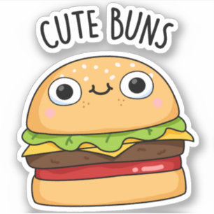 Adesivo Buns Engraçado Burger Pun Sticker