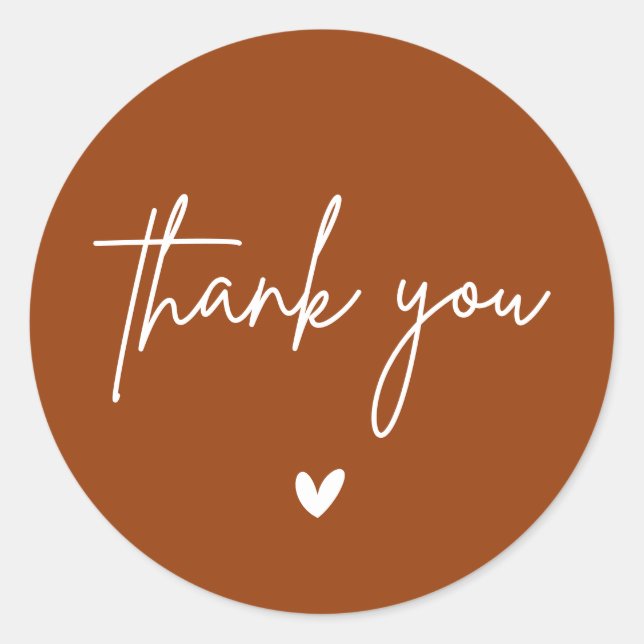 Adesivo Bunt Orange Obrigado Monograma Coração de Casament (Frente)