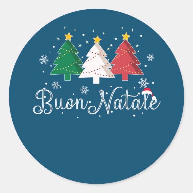Adesivo Buon Natale Árvore de Natal Italiana (Frente)