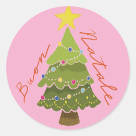 Adesivo "Buon Natale" Christmas Klassische Runde Aufkleber