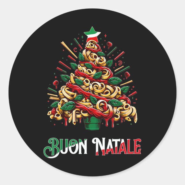 Adesivo Buon natale italian macarrão natale no Natal (Frente)