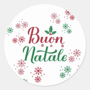 Adesivo Buon Natale Italiana Felry Christmas