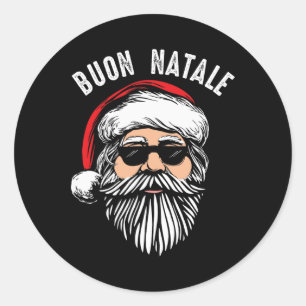 Adesivo Buon natale italiano santa claus babbo cristo engr
