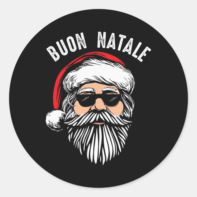 Adesivo Buon natale italiano santa claus babbo cristo engr (Frente)
