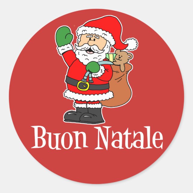 Adesivo Buon Natale - Papais noeis de Natal italianos (RED (Frente)