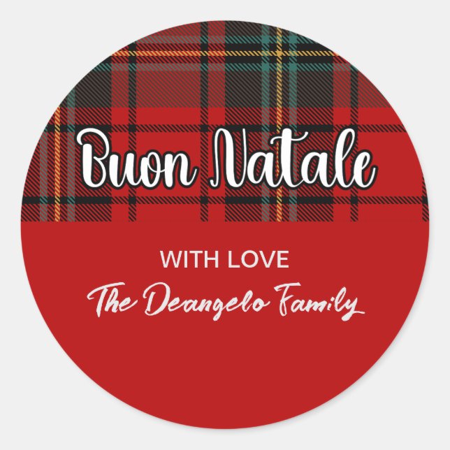 Adesivo Buon Natale Xadrez (Frente)