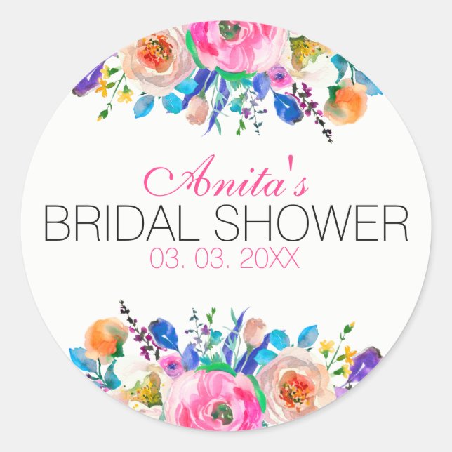 Adesivo Buquê Colorido de Aquarela (Frente)