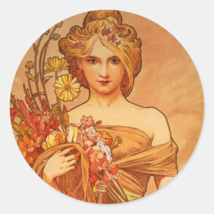 Adesivo Buquê de Alphonse (Alfons) Mucha