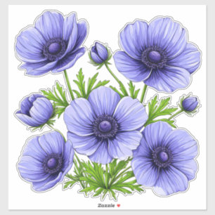 Adesivo Buquê de Anêmona Roxa