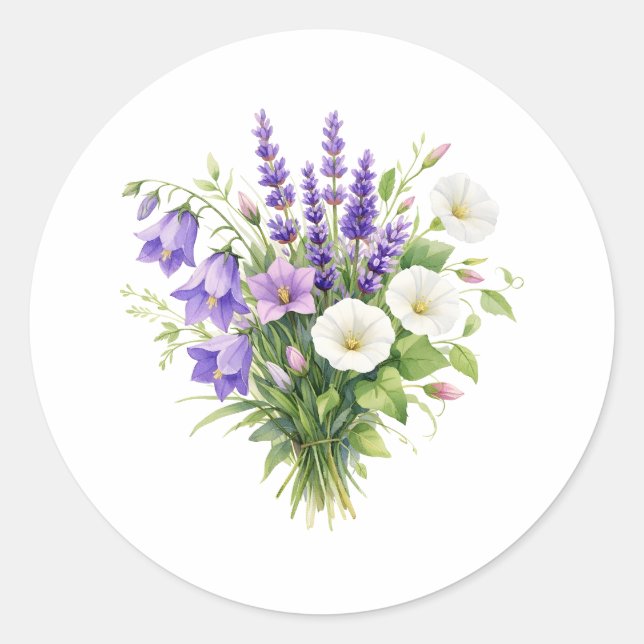 Adesivo Buquê de Aquarela com Flores Silvestres  (Frente)