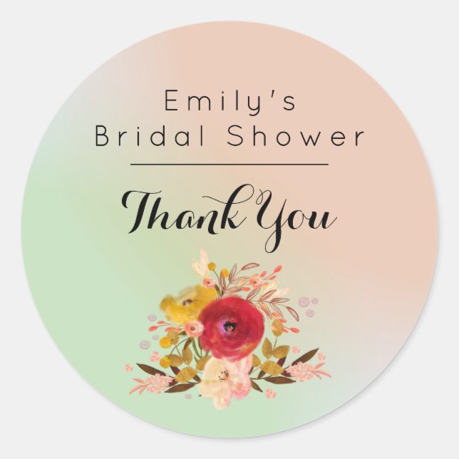 Adesivo Buquê De Aquarela Floral Cujo Agradeço (Frente)