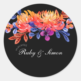 Adesivo Buquê de Aquarela Floral Elegante para Casamento