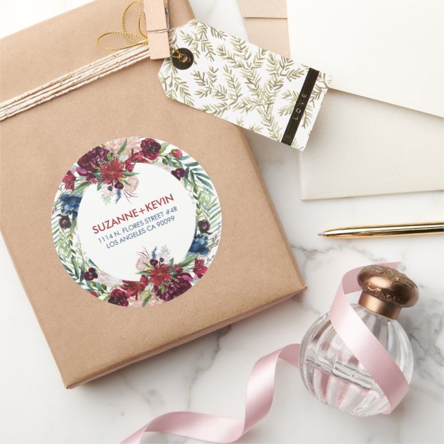 Adesivo Buquê de aquarelas coloridas (Presentear)