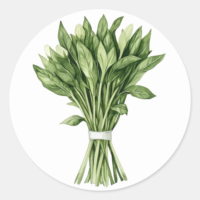 Adesivo Buquê de Casamento de Cores de Água de Verde Fresc (Frente)