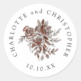 Adesivo buquê de casamento de rosas rosa-claro