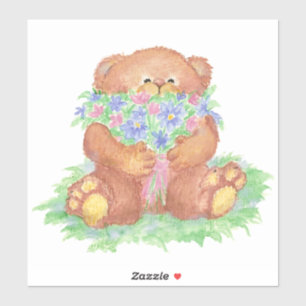 Adesivo Buquê De  De Flores De Urso De Fenda