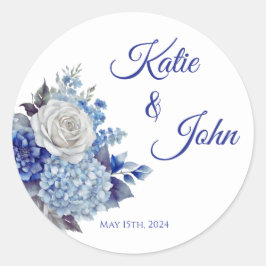 Adesivo Buquê De Flor Azul De Água - Casamento-